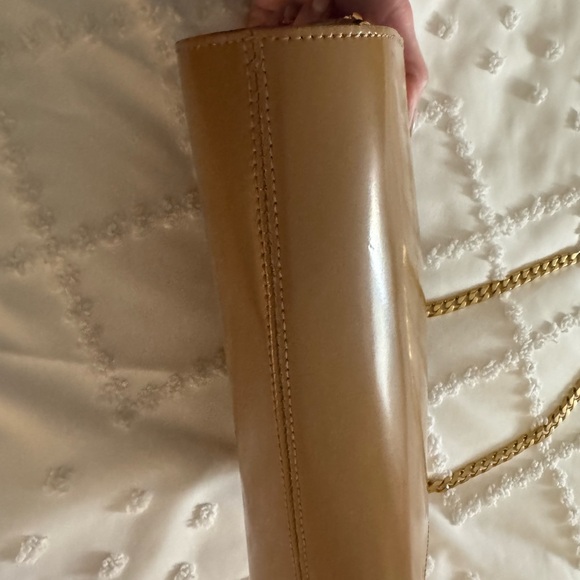 A.P.C. Demi Lune Bag with Chain Strap Patent Leather Beige APC - Picture 5 of 11